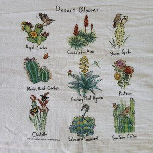 "Desert Blooms" themed flour sack/tea/dish towel Cotton